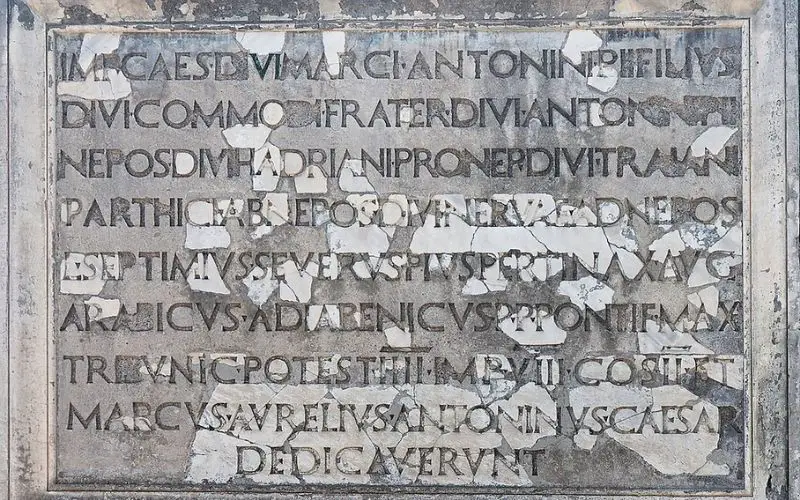 dedicatory inscription ostia antica wikimedia