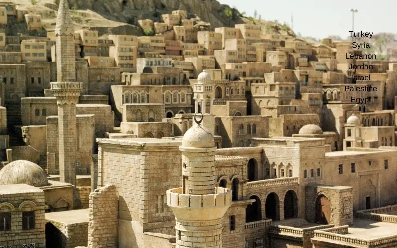 Ancient buildings from middle eastern place